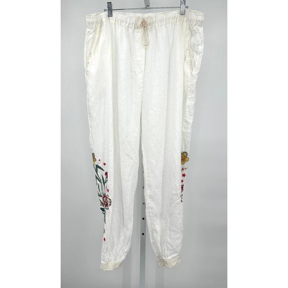 Johnny Was White Jessica Linen Jogger 1X - Picture 3 of 13